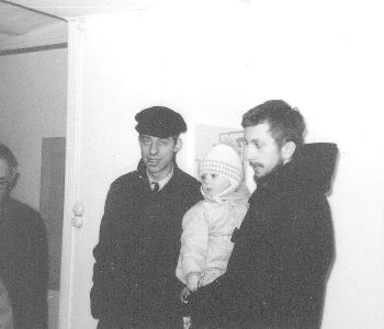 From right: Thomas Tidholm and Olle Wickman with his child 1965.